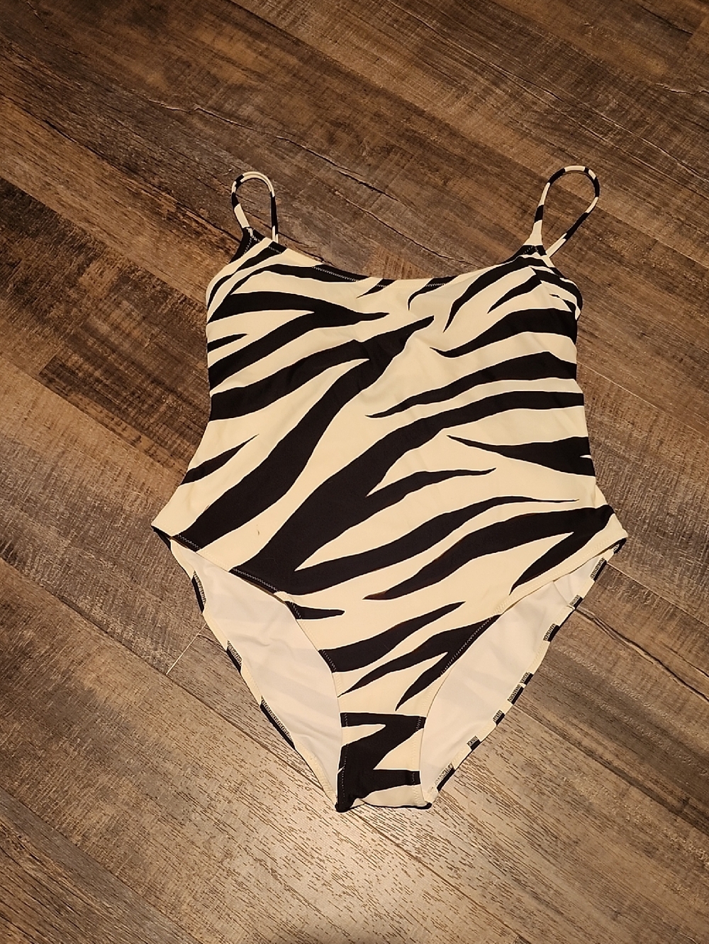 H&M Zebra Print One-Piece Swimsuit - Black & White. NWOT